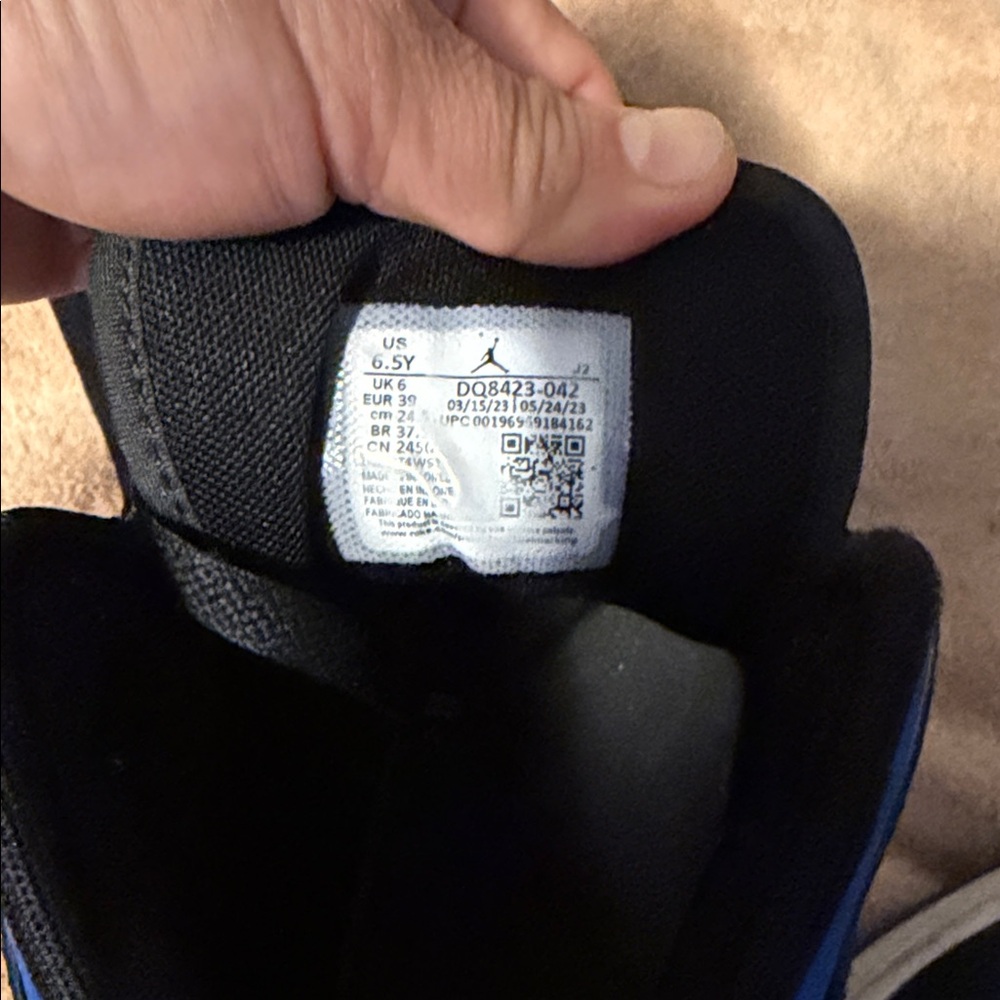 Black and Blue Air Jordan Sneakers